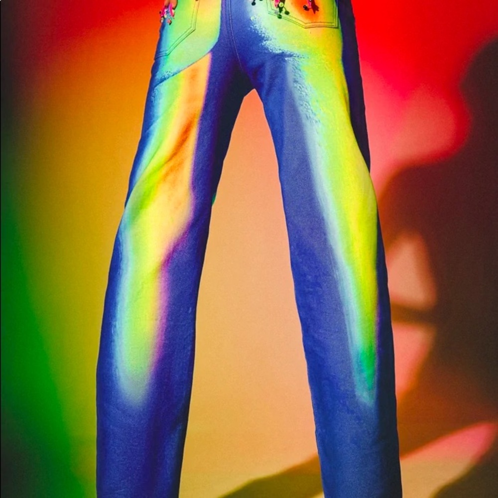 Jaded London X Sydney Carlson Touch Me Jeans NWT trendy thermal print jeans